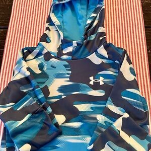 Under Armour Blue Camo Hoodie, Youth Size Small